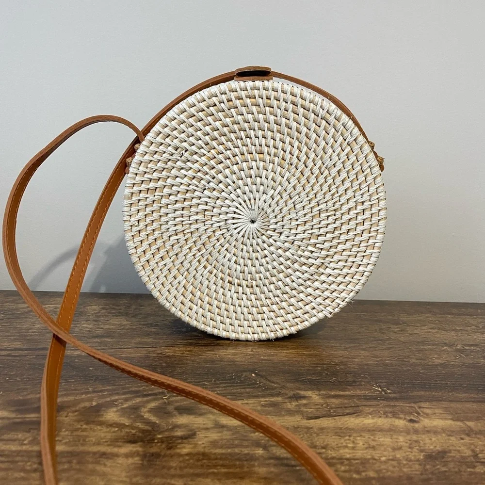 Round Rattan Crossbody - Picture 1 of 3